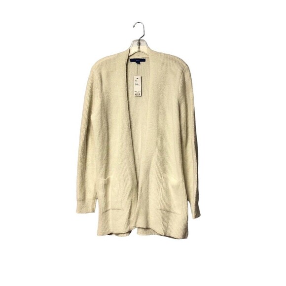 NWT Apt 9 Cozy Cardigan Sweater L Large Pockets Open Front Ivory Tusk - Picture 1 of 11